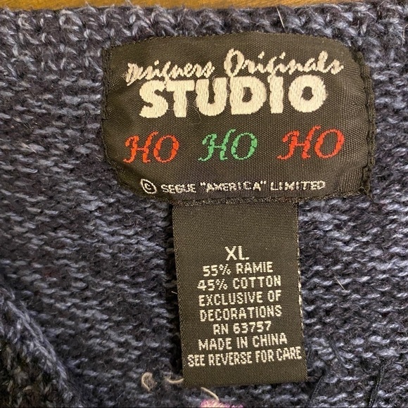 Christmas Sweater Vest, Womens XL, Blue, Holiday, Snowman, Embellished, Buttoned - Picture 7 of 7